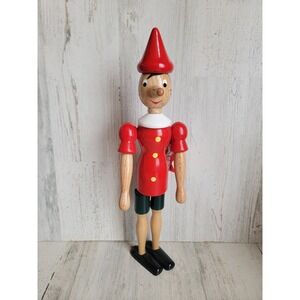 Italy 12"‎ Pinocchio large doll jointed home decorative collectible wooden